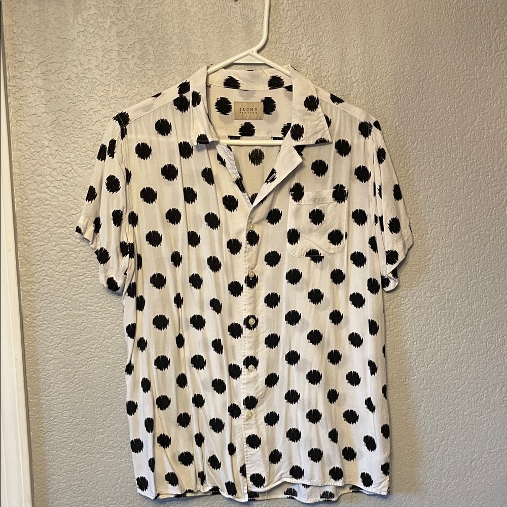 Jachs New York Black and White Patterned Button-Up Shirt